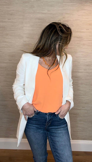 Classic Solid Oversized Linen Blazer - Dear GigiSmall