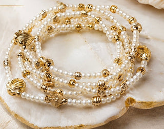 Seaside Pearl Stack Bracelet Set - Dear Gigi