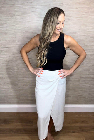 Linen midi wrap skirt - Dear GigiSmall