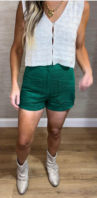 Green Courdoury Shorts - Dear GigiGreenSmall