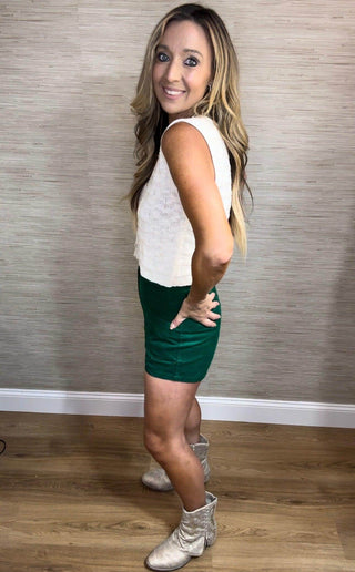 Green Courdoury Shorts - Dear GigiGreenSmall