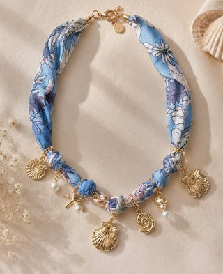 Seaside Bloom Scarf Necklace - Dear Gigi