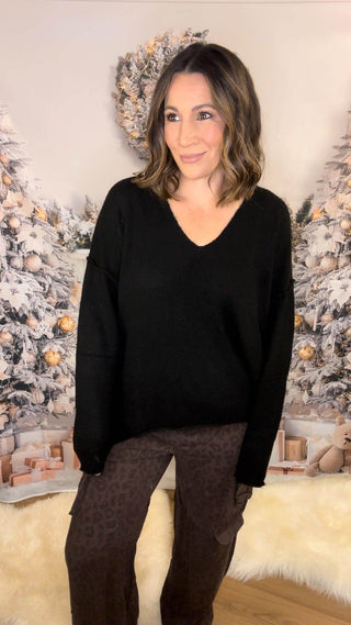 Black V Neck Tunic - Dear GigiM