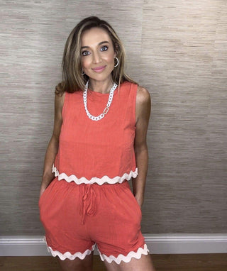 Ric Rac Trim Short Set - Dear GigiSmall