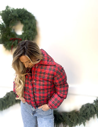Holiday Cheer Red Tartan Plaid Jacket
