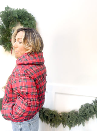Holiday Cheer Red Tartan Plaid Jacket