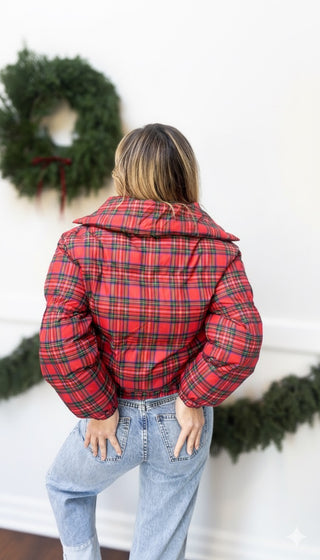 Holiday Cheer Red Tartan Plaid Jacket