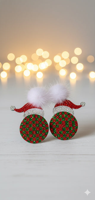 Ornament Santa Hat Earrings