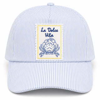 La Dolce Vita Crab Seersucker Hat - Dear Gigi
