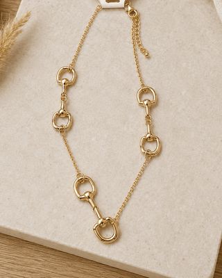 Golden Equestrian Link Necklace - Dear GigiGold