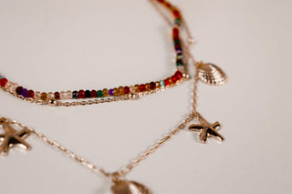 Sea Life Bead Layered Necklace - Dear GigiGold
